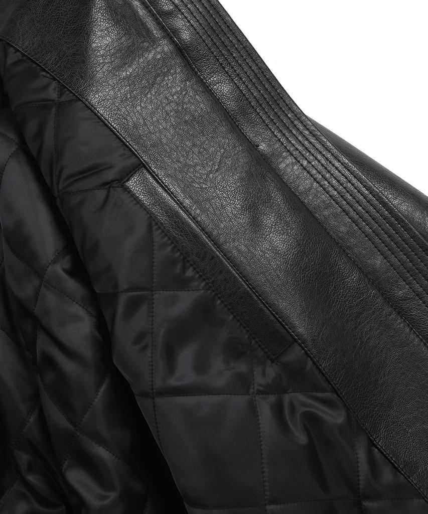 Phyps Motorcycle Motorcycle Piping Leather Jacket Black