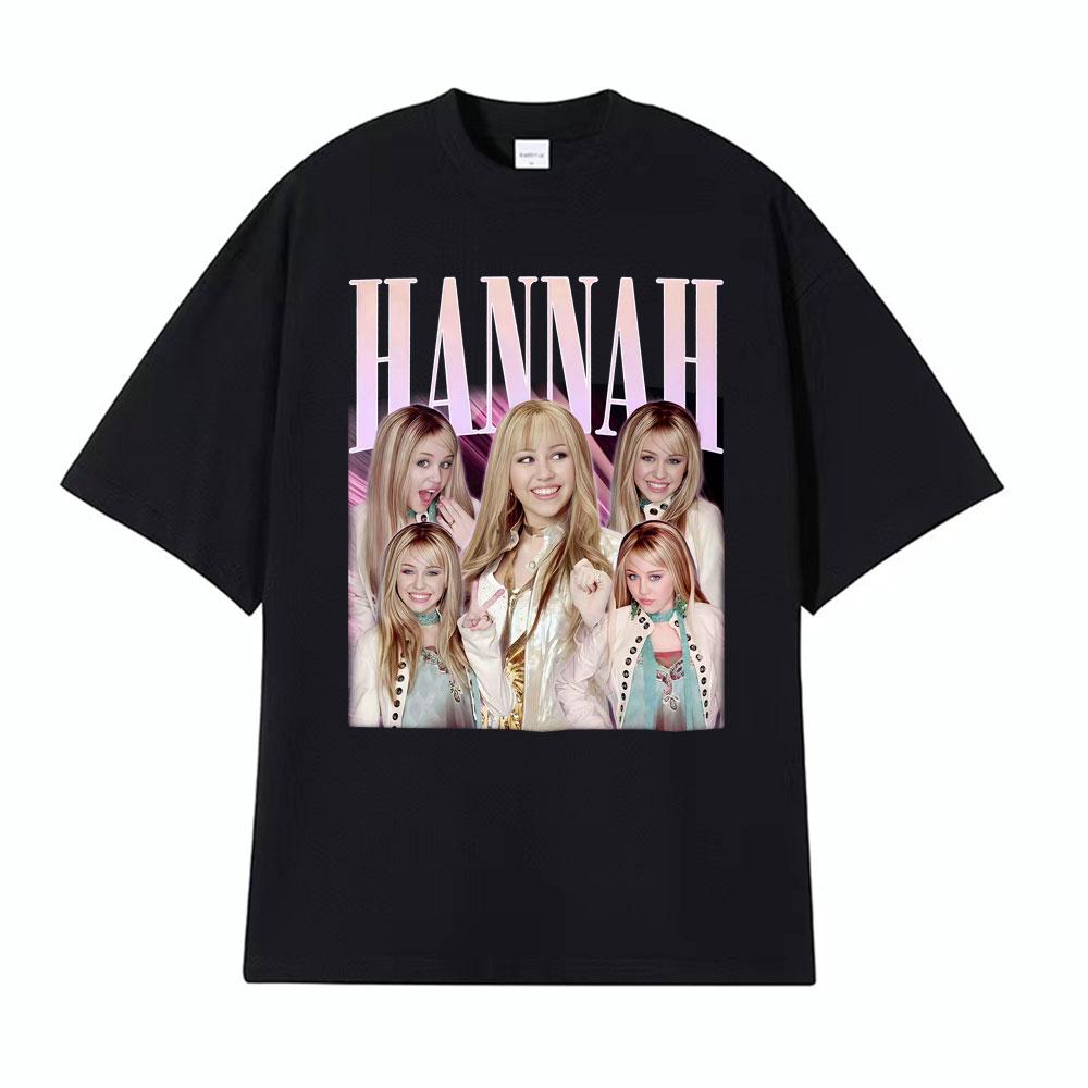 Retro Hannah Montana Aesthetic Graphic T Shirts Men Women Harajuku Hip Hop Streetwear Tshirt Cotton Casual Short Sleeve T Shirt