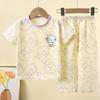 Kids Cotton Short Sleeve Set Summer Baby Homewear Boys Long Pants Girls Sleepwear Children Clothing