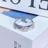 Sweet Light Luxury Zircon Super Flash Exquisite Open Ring Niche High-End Sense Stacking Wearing Colored Treasure Ring Women'S Model