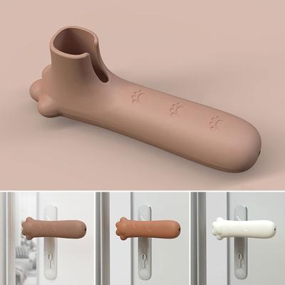 Силиконовый чехол для дверной ручки в форме милой кошачьей лапки, антистатический чехол для ручки, защита от столкновений, детский настенный протектор для спальни
