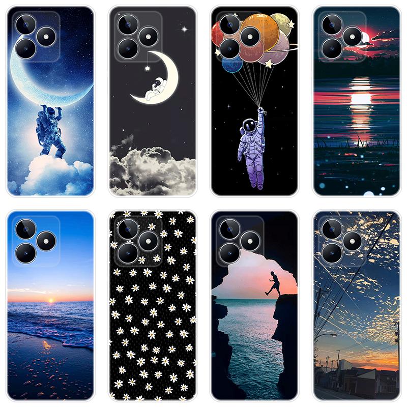 Мягкий силиконовый чехол для Realme C51, окрашенная ТПУ задняя крышка, чехол Realme C51