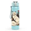 1PC Floral Fox Portrait Art 750ml Color Plastic Sports Water Bottle Leakproof Flip Straw Lid Suitable for Sports Office Home Use