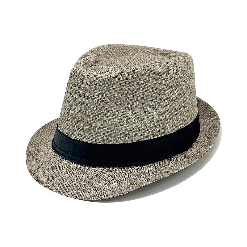 British Jazz Fedora: Solid Color Ribbon, Roll Brim, Unisex Sun Straw Hat
