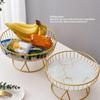 Металлическая фруктовница Металлическая подставка для фруктов Круглая корзина для фруктов Большая вместимость Полая металлическая подставка для фруктов для десертов, закусок, хлеба