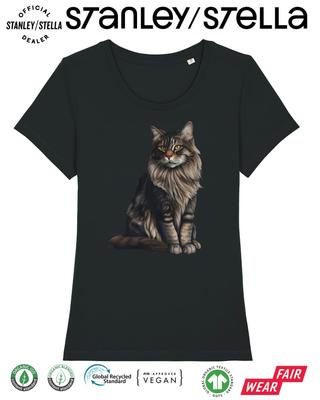 Maine Coon CAT T-Shirt Mens Womens Tees Top Womens Funny Pet Gift / Cotton Tee