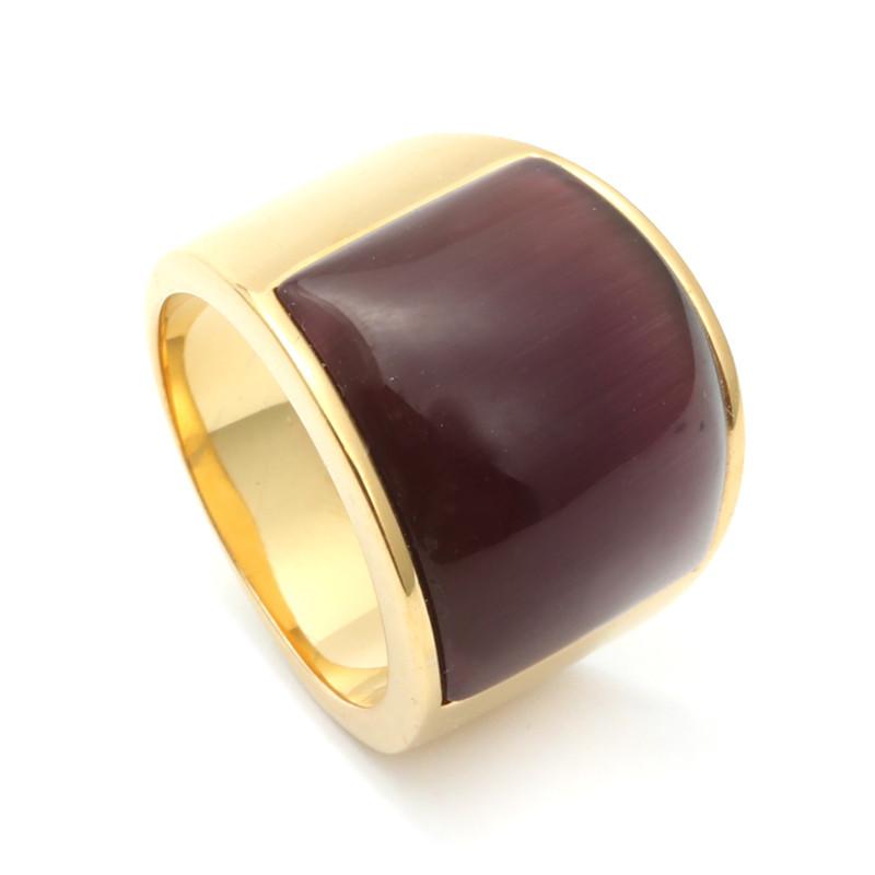 Ювелирное кольцо из нержавеющей стали с разноцветными драгоценными камнями, кольцо с черным агатом для мужчин и женщин, кольцо из титановой стали с разноцветными крупными драгоценными камнями