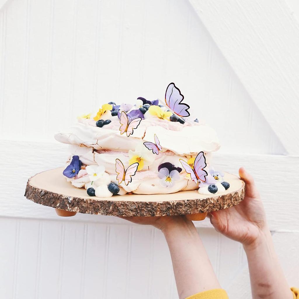 40 шт. Блестящие 3D-бабочки - Золотые топперы для торта на день рождения, Радужные топперы для кексов, Наклейки на стену для декора комнаты