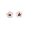 Natural Red Garnet Gemstone 925 Sterling Silver Handcrafted Stud Earrings 0.5" EE-157-19