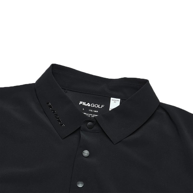 Men's FILA Polo Shirts Men's Black Polo Collar Moderate Straight Fit