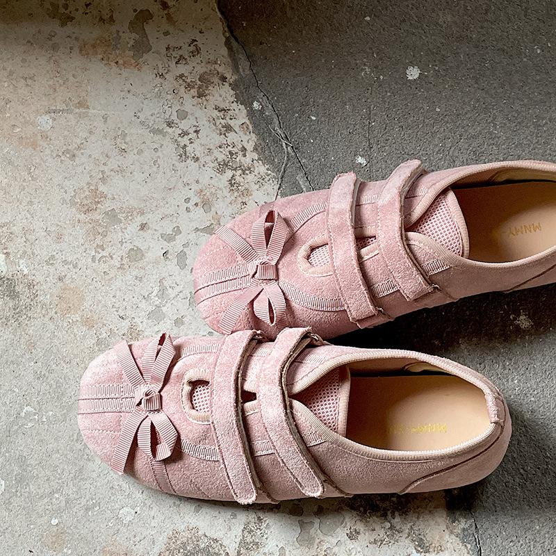 Silver Explosion Silver French Bow Ballet Shoes Women's 2025 New Lightweight and Versatile Temperament Flat Shoes