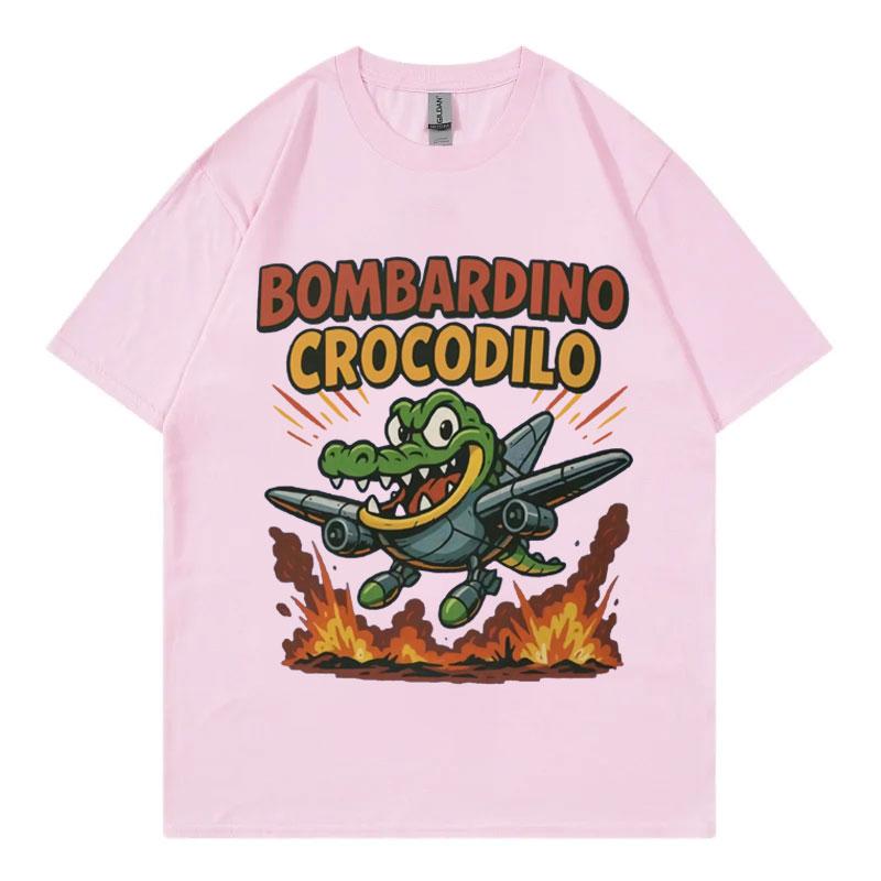 Bombardino Crocodilo Мем Графические Футболки Забавный Итальянский Мозголом Юмор Шутка Футболки Мужская Женская Мода Одежда Y2k Футболка