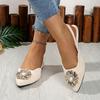 Fashion Ladies Baotou Half Slippers Fashion Crystal Pointed Flats Shoes Dress Shallow Back Strap Female Slides Women's Slingback Sandals