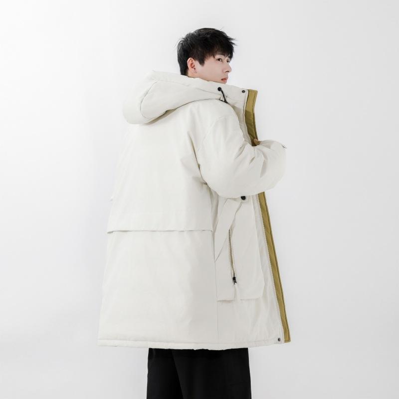 Новая простая универсальная куртка с капюшоном в стиле Гонконга, модная универсальная утолщенная куртка