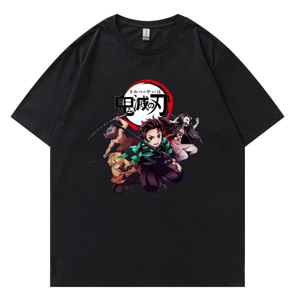 Футболка унисекс «Убийца демонов», футболки из 100% хлопка, футболка с аниме-принтом Rengoku Kyoujurou Nezuko Ninja, короткий топ Y2k, топы Harajuku