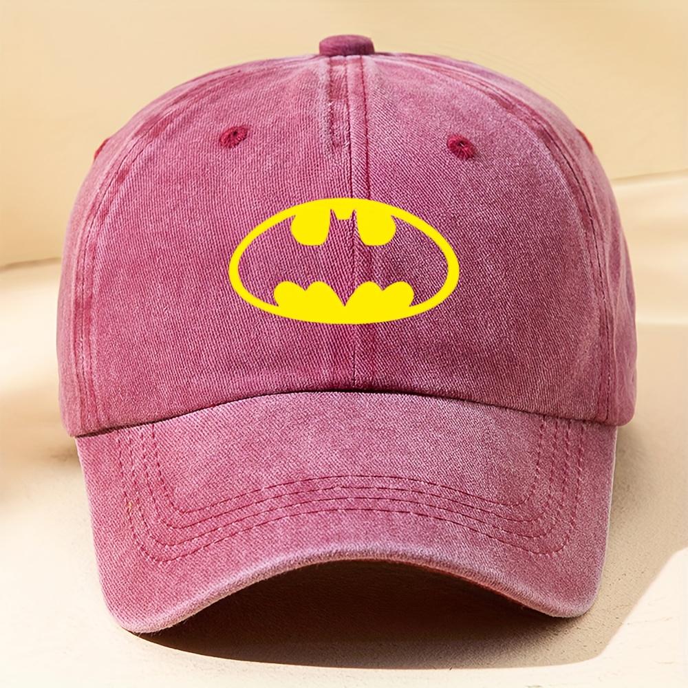 D Flat pc Cartoon Print BatUnisex Vintage Washed Baseball Cap Soft Distressed Style for Unisex Women Machine Washable Casual