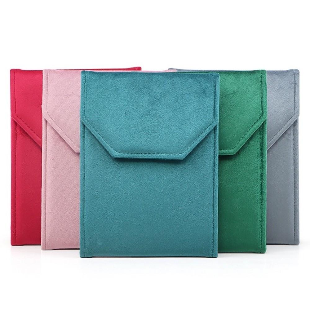 Foldable Design Necklace Organizer Bag Velvet Material Jewelry Storage Bag Pearl Necklace Storage