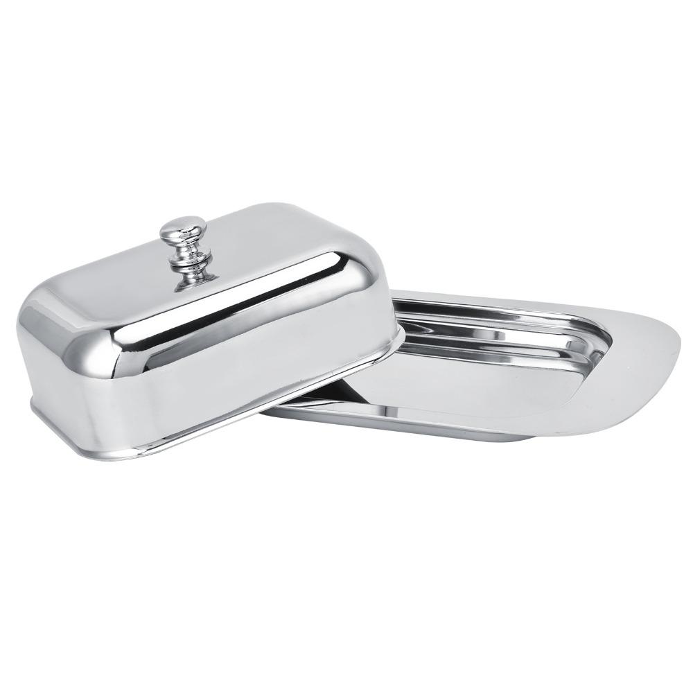 Stainless Steel Cheese Box Container With Cover Handle Metal Cheese Tray  Daily Dessert Serving