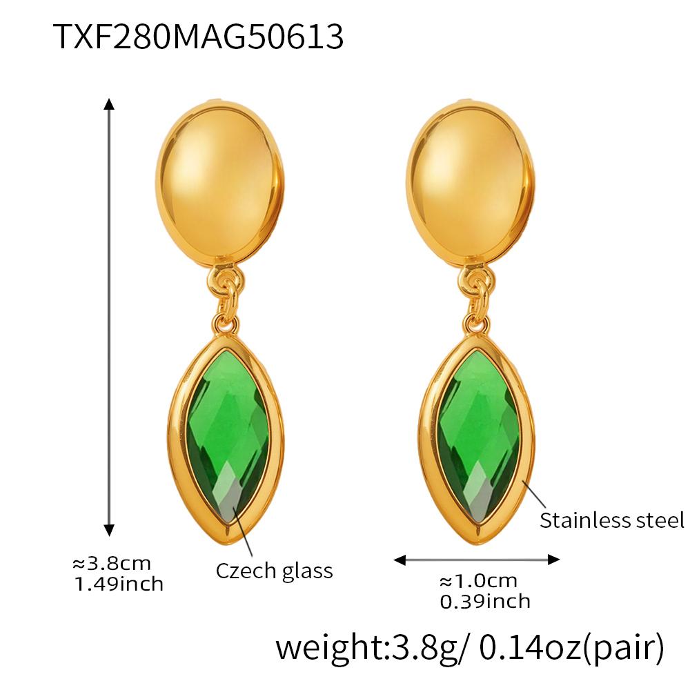 6 Цветов Граненые Чешские Стеклянные Ожерелья Браслеты Висячие Серьги на Нержавеющей Стали Цепочка Ожерелье Браслет Серьга Для Женщин