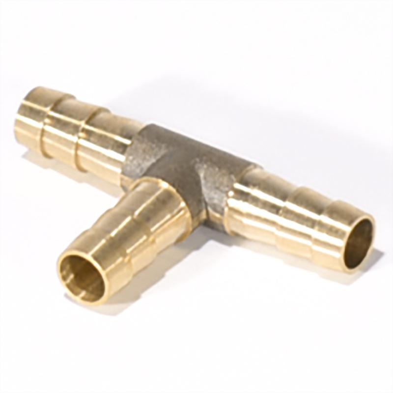 6mm 8mm 10mm 12mm Solid Brass T Piece 3 Way Fuel Hose Joiner Connector For Air Oil Gas Fuel Fuids Brass Barb Pipe Fitting