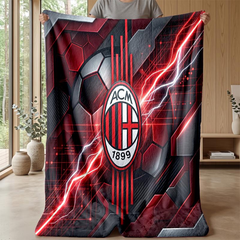 AC Milan Theme blanket Soft Flannel Blanket Plush Throw Blanket Cozy Sofa Bed Blanket for Home Decor