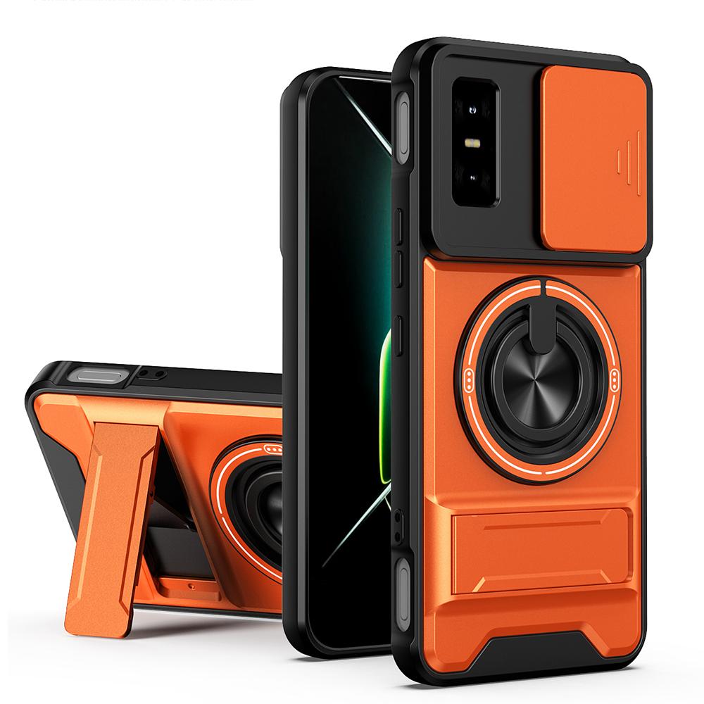 KEYSION Магнитный чехол для телефона для Infinix GT 30 30 Pro 5G Защита камеры со сдвижной крышкой Вертикальная подставка Кольцо 360 Ударопрочная задняя крышка