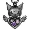 Серебряный кулон-ожерелье Sanrio Limited Edition Kuromi Heart Black, Серебро 925, Сувениры Kuromi для женщин [Shinjuku Kura]