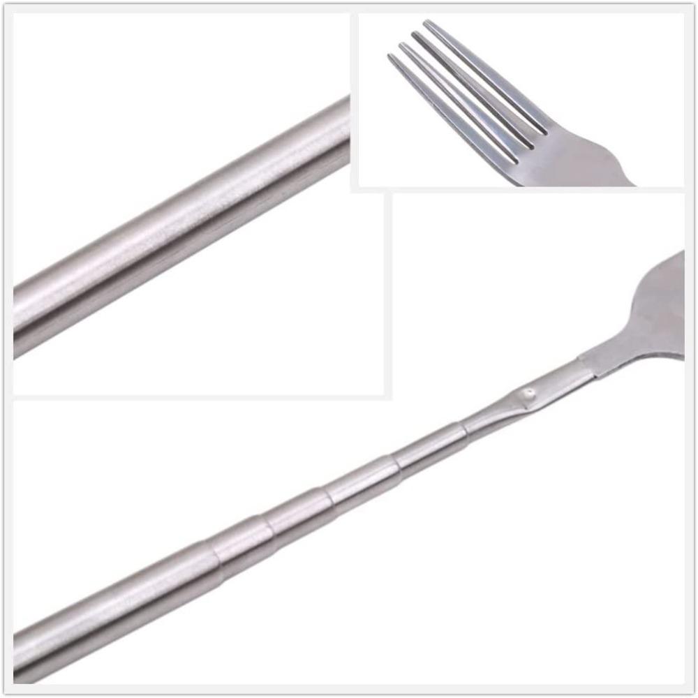 Fruit Telescopic Dinner Stainless Steel Meat Fork Extendable Fork Cutlery Forks