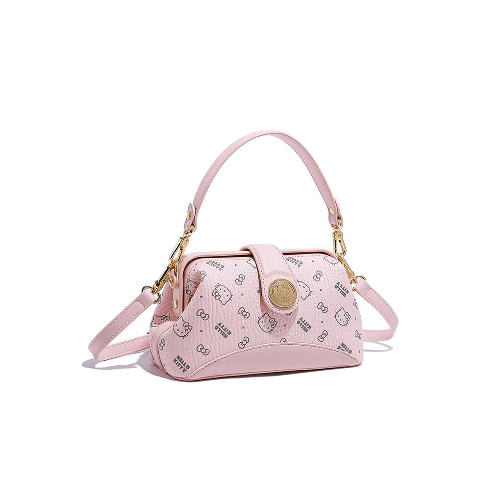 Sanrio Hello Kitty Classic Print Versatile PU Shoulder Crossbody Tote Bag Women bags Pink Brown Milk-Tea SHHF41585
