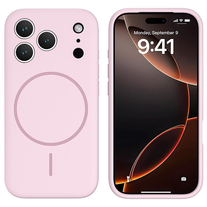 Жидкий силиконовый чехол для IPhone 17, матовый, с магнитной зарядкой, полноразмерный, ударопрочный, мягкий чехол для Apple 16