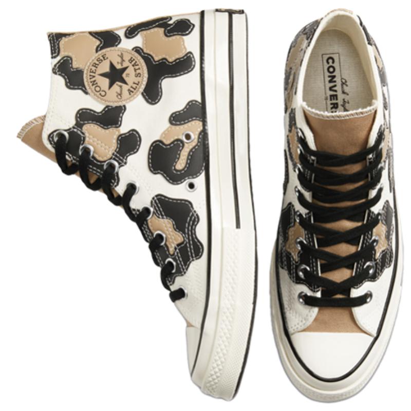 Converse Chuck Taylor All Star 1970-х годов "Hacked Archive" Принт коровы Высокие эспадрильи Унисекс Белый Коричневый