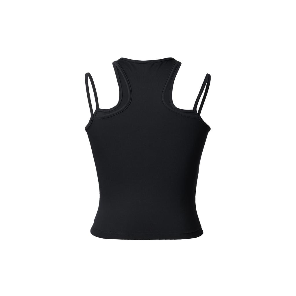 Nike Dri-FIT однотонный логотип круглый вырез без рукавов майка женская топы черный DX6488-010