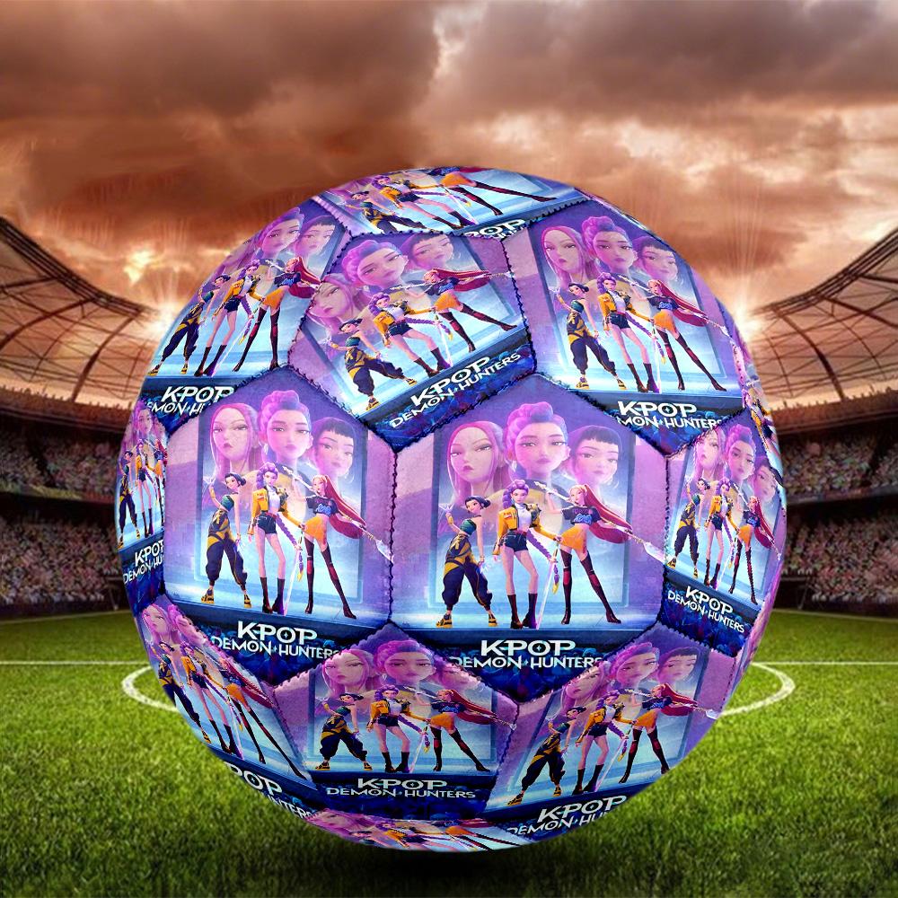 KPop Demon Hunters Print Size 5 Soccer Ball, Standard Match Football for Sports Game and Team Practice, Ideal Gift for Soccer Fans
