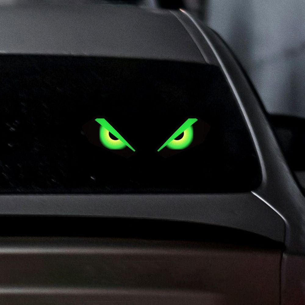 Vibration Lights on Solar LED Devil Eyes Car Lights Warning Flashing Signal Indicator Auto Window