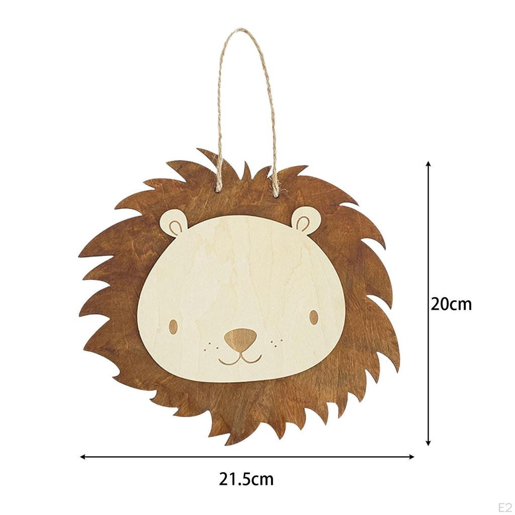 Деревянное украшение в виде льва, декор для детской комнаты, подвесное украшение на окно, ручная работа на Рождество