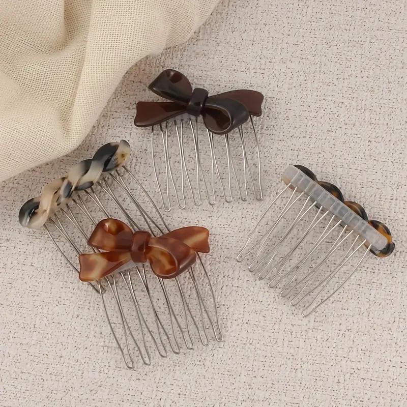 1PCS Elegant Acetate Bowknot Twist Hair Comb Princess Side Hair Clip Bangs Clip Hair Style Accessories