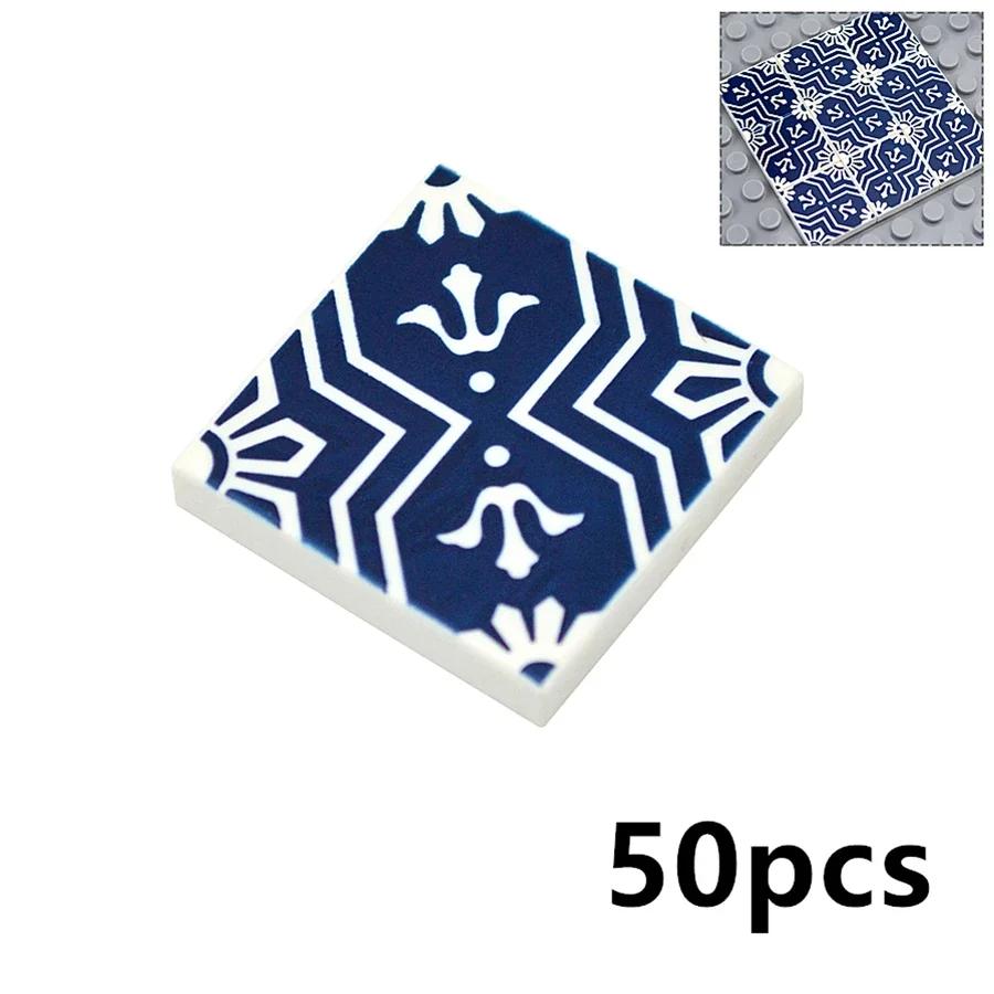 Smooth 2x2 Floor Printed Tile Assembled Building Blocks MOC City House Bricks Decoration Ceramic Tile Construction Toys