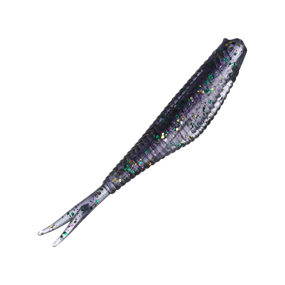 20 шт. прочная приманка-червь с блестками и пазами, искусственная приманка с раздвоенным хвостом, мягкая приманка для рыбалки