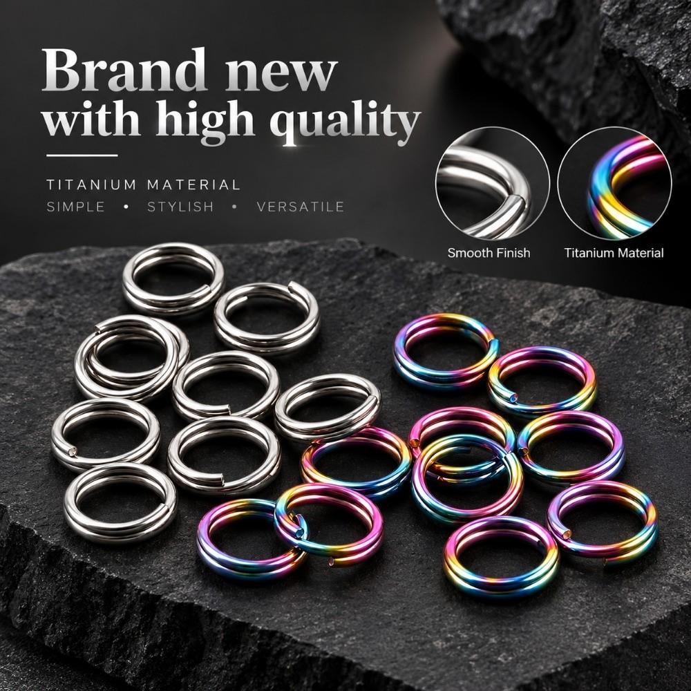 10pcs/lot Small Titanium Keychain 2 Colors Key Ring Accessories New EDC Outdoor Tool