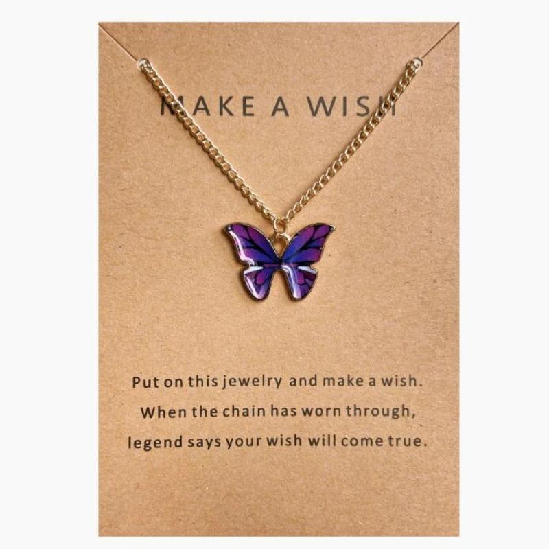 Women Butterfly Necklace Korea Style New Butterfly Pendant Necklace Gift for Girl Cute Lovely Neck Fashion Jewelry Gift for Girl