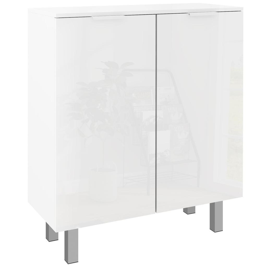 Five-Shelf Shoe Storage Cupboard - White