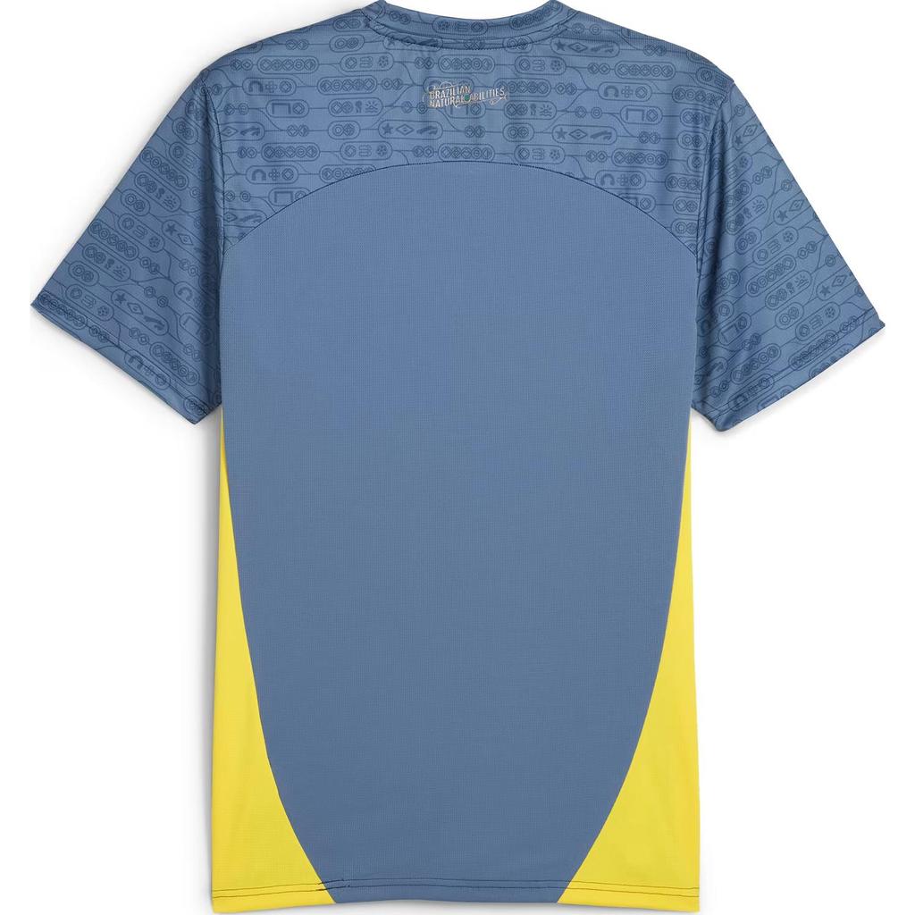 Puma X Neymar Jr FW24 BNA Логотип бренда Уличный Повседневный Спортивный Пуловер с круглым вырезом Короткий рукав Футбольная футболка Мужская Топы Сине-горизонтальный Пеле-желтый 659710-10