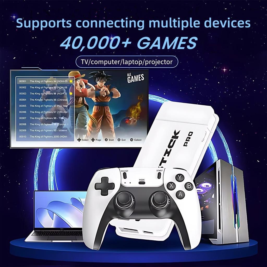 Беспроводная ретро игровая консоль M15 со встроенными 40 000 классическими играми, 4K HDMI выход на ТВ, 2,4G беспроводной контроллер, 64G ностальгический игровой стик