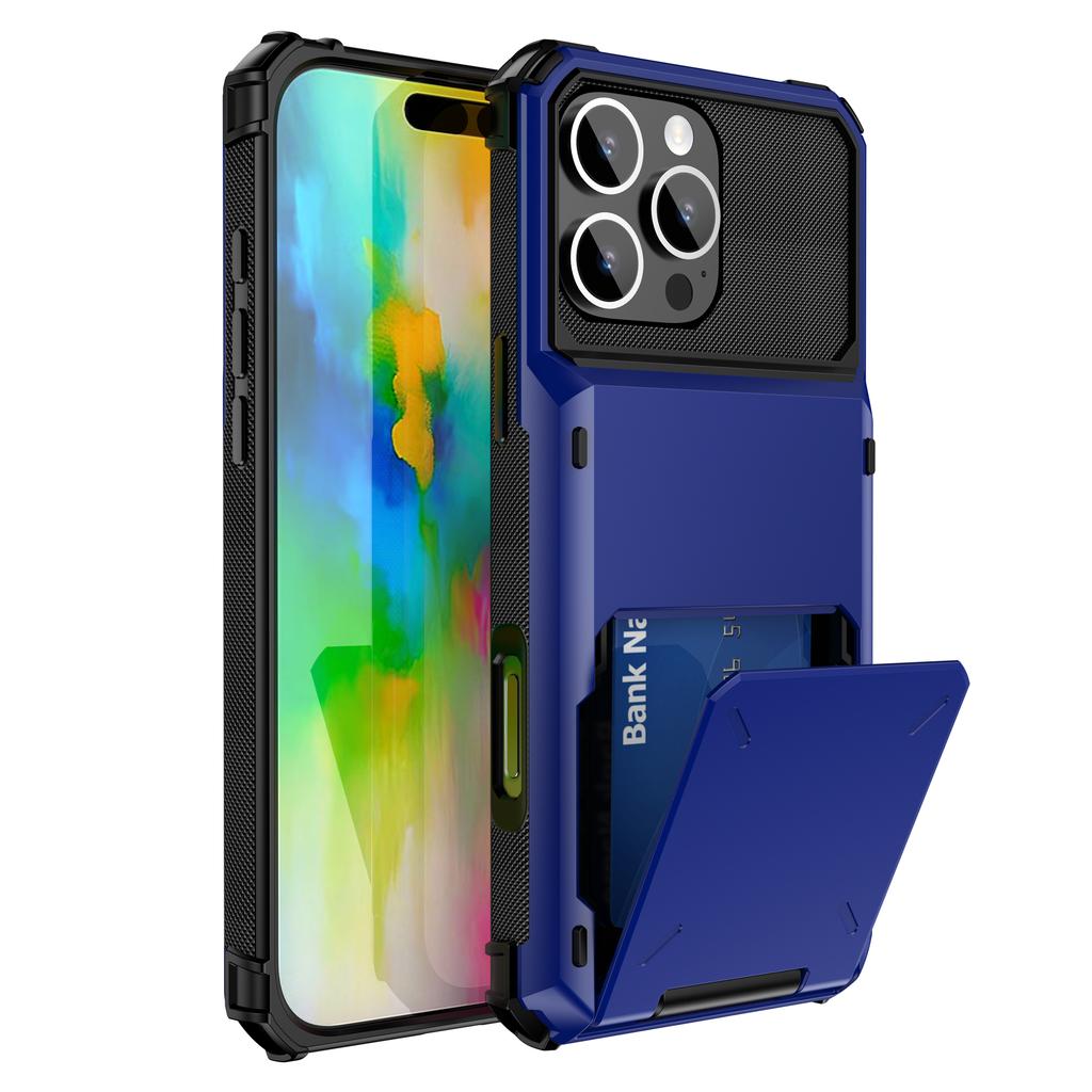Кошелек-чехол с отделениями для карт для iPhone 16 15 14 13 11 12 Pro Max 13 Mini Чехол-слайдер Бронированный кошелек Держатель для карт Ударопрочные чехлы