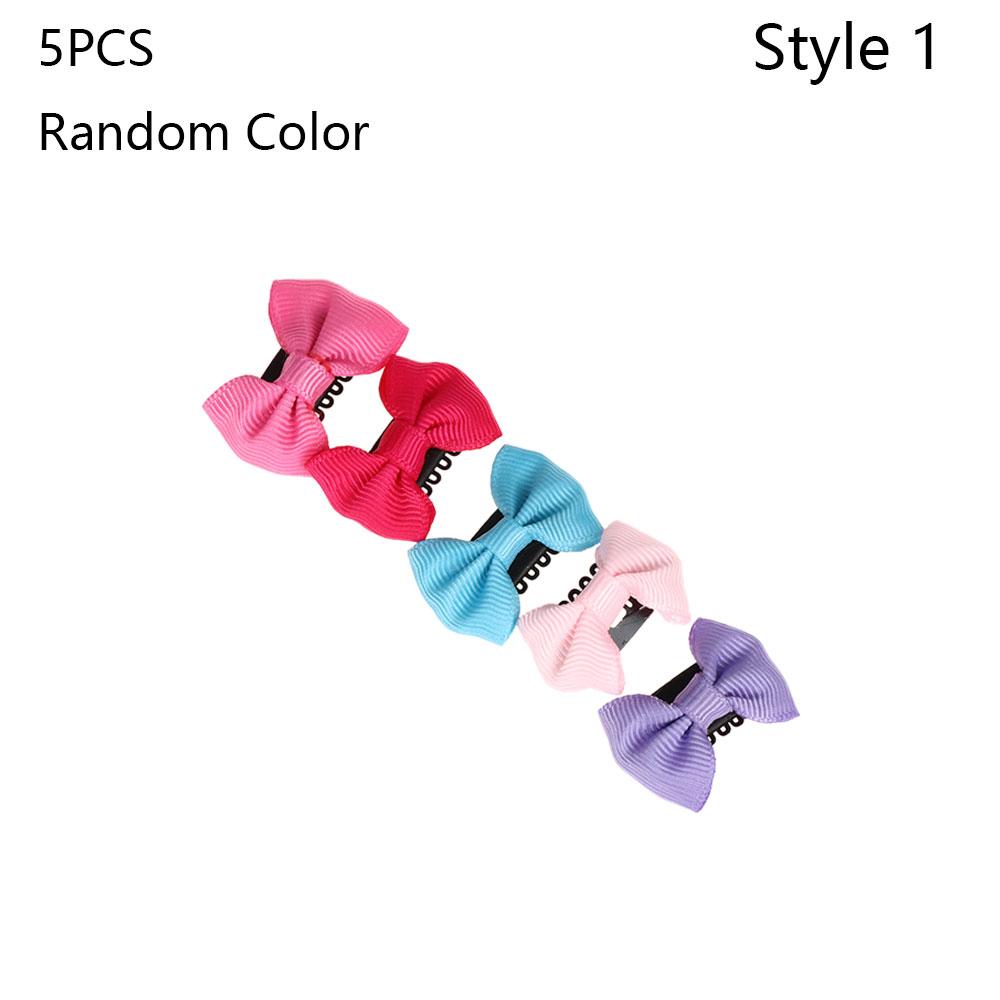 5PCS Kids Girl's Fashion Newborn Infant Bow Headwear Baby Hairpin Mini Hair Clip