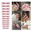 24Pcs Wearable Solid Color Fake Nails Detachable Press-on Nails Short Trapezoid False Nails Women