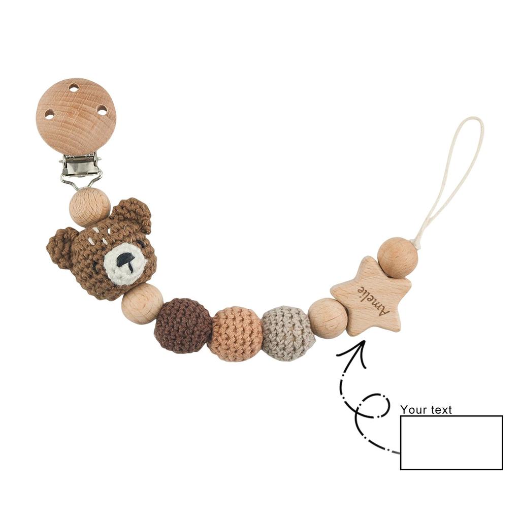 Персонализированная гравировка зажима для пустышки для новорожденного, подвесной цепочки для пустышки, цепочка для детской пустышки, защищающая от падения