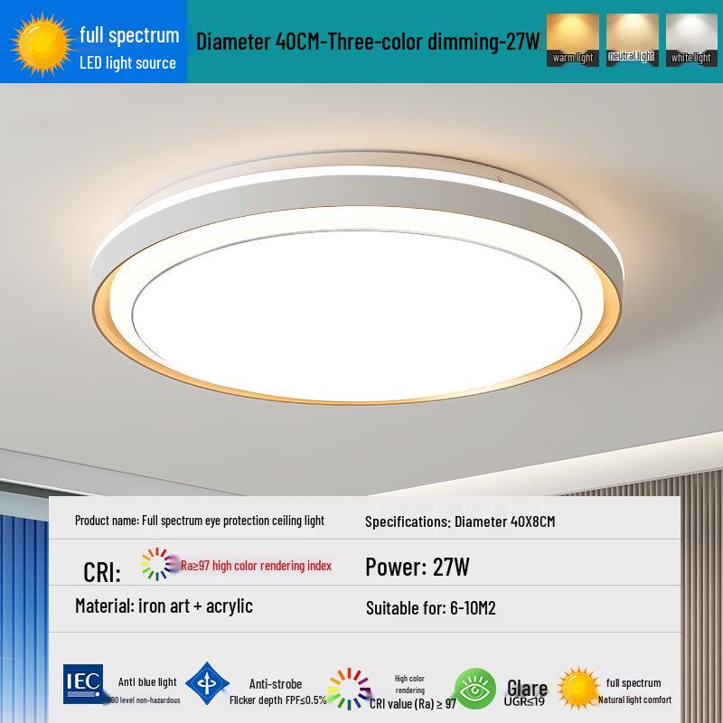 2025 Smart Eye-Protecting Ceiling Light: Elegant Round Design for Bedroom & Living Room