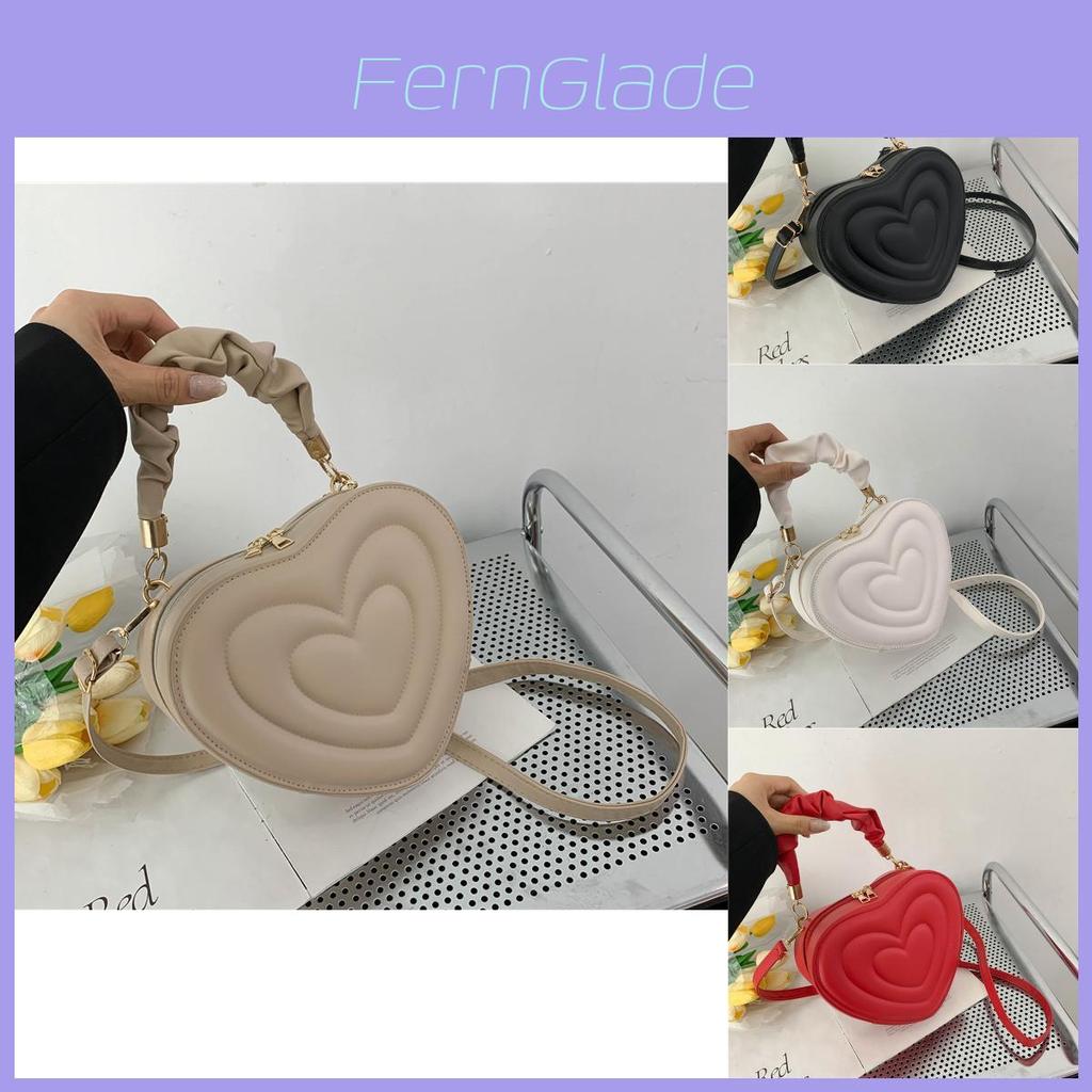 Trendy 2024 Heart Shape Bag For Women Cute Stylish Shoulder Crossbody Pu Material