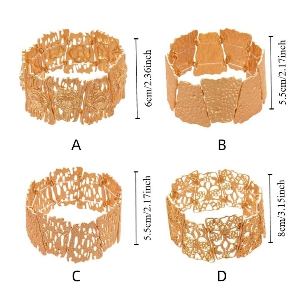 Europe American Style Zinc Zinc Alloy Metal Wide Bangle Hollow Exaggerated Bracelet Chunky Bracelet  Lady